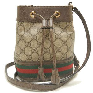 GUCCI Ophidia Mini Bucket Bag 550620 Shoulder in GG Supreme Canvas Beige 253001